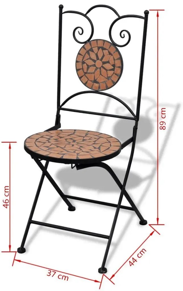 Zestaw ceramicznych krzeseł ogrodowych Zarvin - brązowy