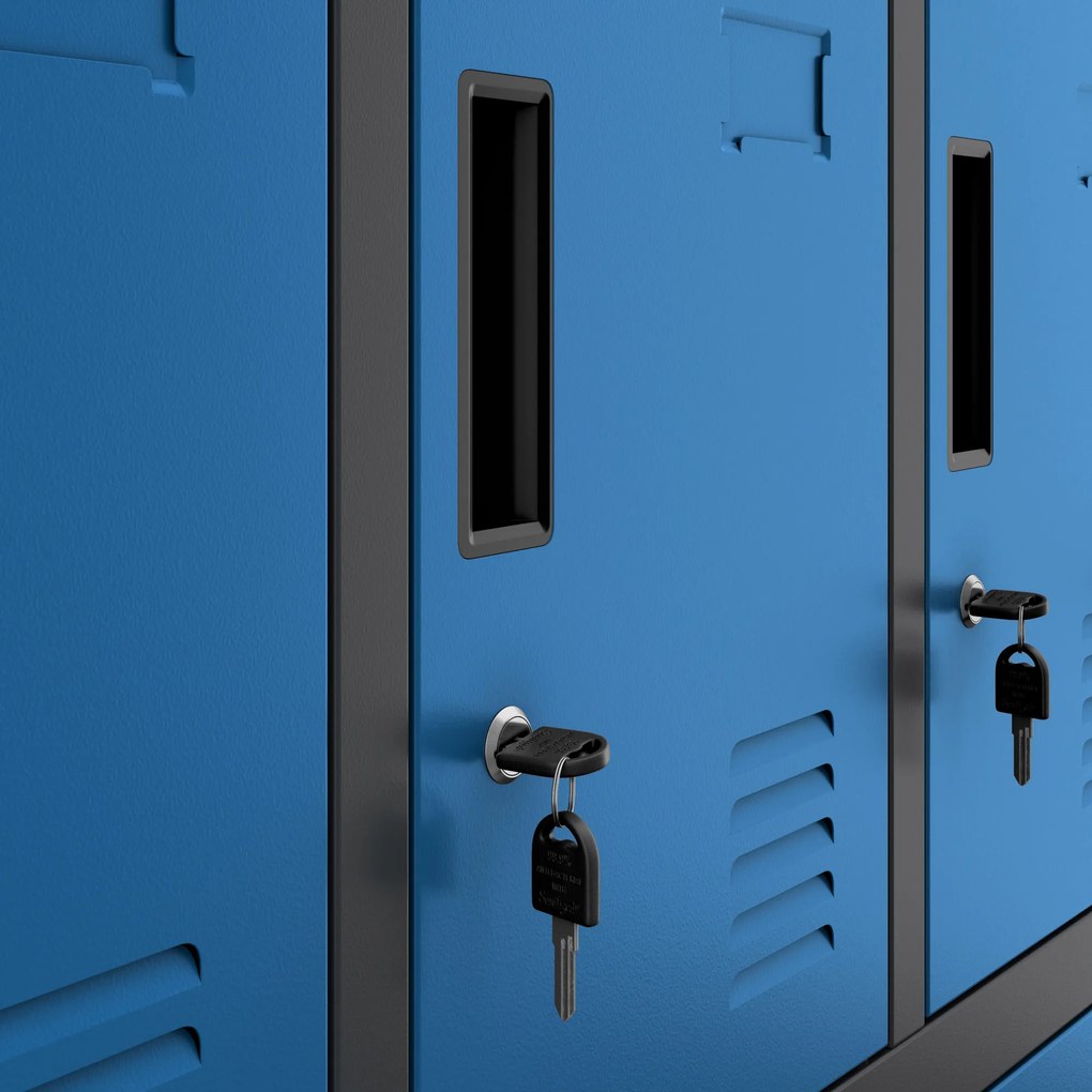 Szafa skrytkowa socjalna BHP antracytowo-niebieska: ROBERT 1360 x 1720 x 450 mm
