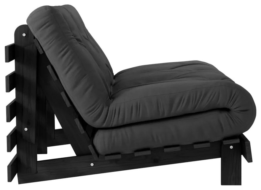Ciemnoszara rozkładana sofa 140 cm Roots Black Night – Karup Design