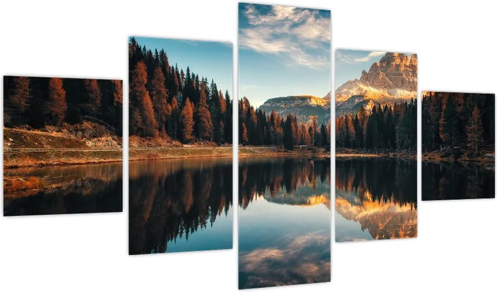 Obraz - Alpy, Włochy, Dolomity, Lago Antorno (125x70 cm)