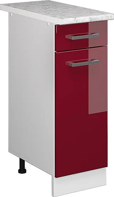 Szafka dolna do kuchni czerwony połysk 30x60x81.6 r-line