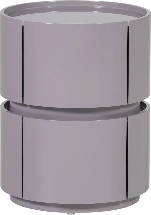 Jasnoszara szafka nocna z połyskiem Lunex – WOOOD