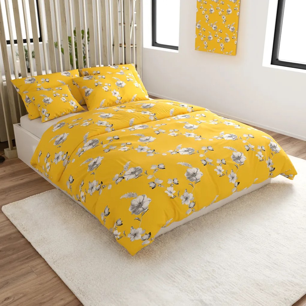 PrzytulneMieszkanie.pl PrzytulneMieszkanie.pl Pościel z mikrofibry YELLOW ROSE żółte Rozmiar pościeli: 2 szt 70 x 90 cm | 200 x 220 cm