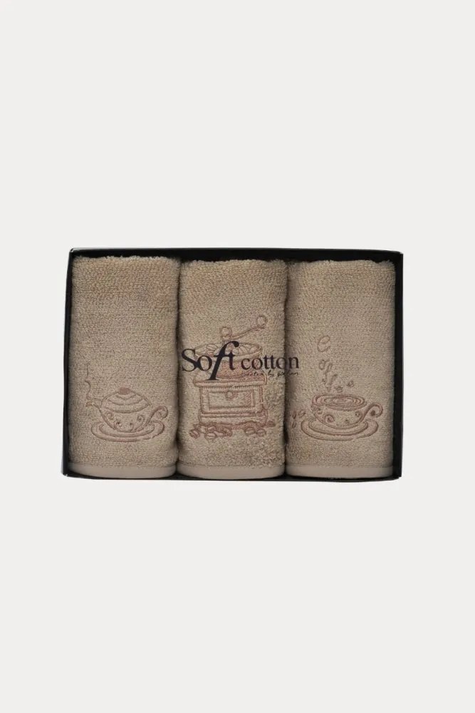 Ręczniki kuchenne COFFEE, 3 szt Beżowy