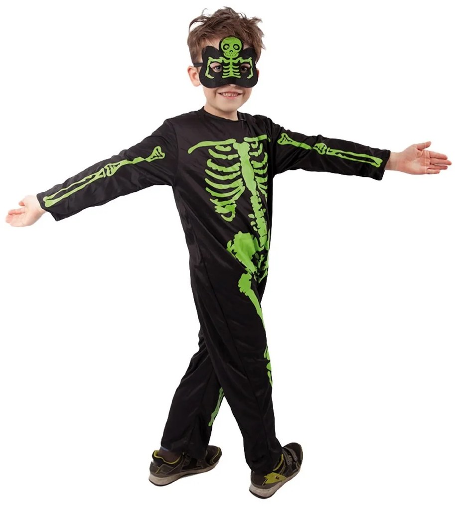 Rappa Kostium dziecięcy Szkielet neon, rozm. M