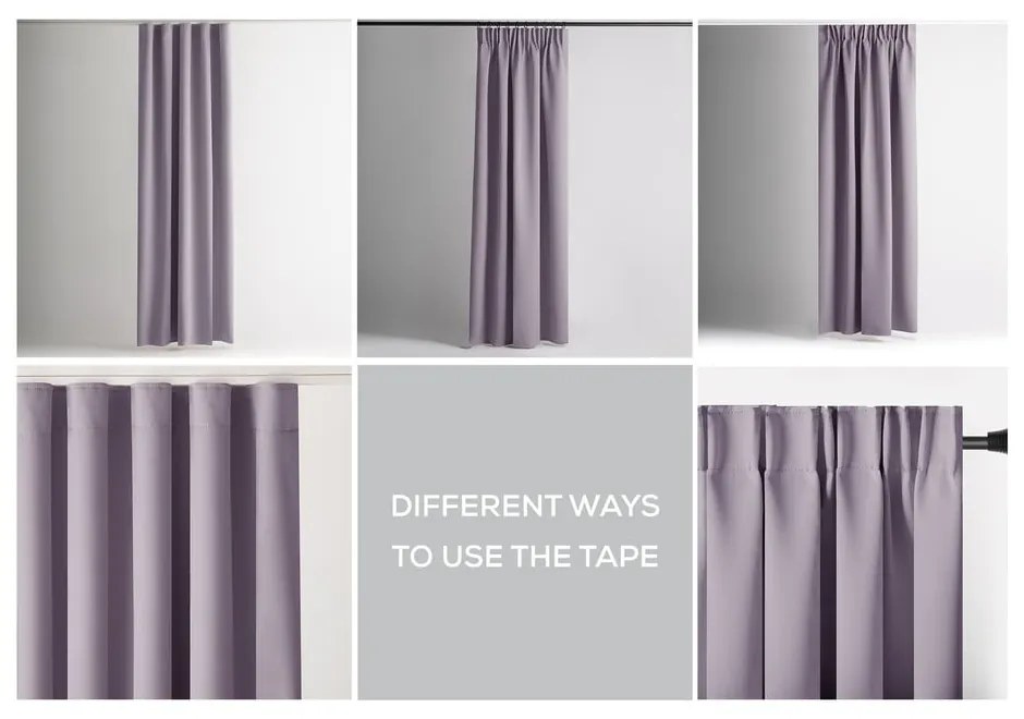 Szaroróżowa zaciemniająca zasłona termiczna 140x270 cm Pleat – Restilo