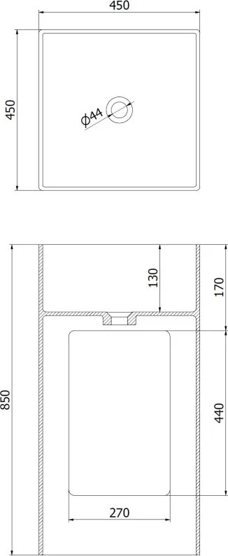 Mexen Xola-2 umywalka wolnostojąca z konglomeratu 45 x 45 cm, biała mat - 26594500