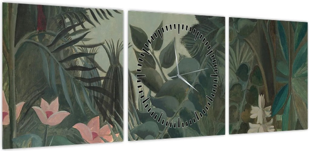 Obraz - Henri Rousseau, The Equatorial Jungle, reprodukcje (z zegarem) (90x30 cm)
