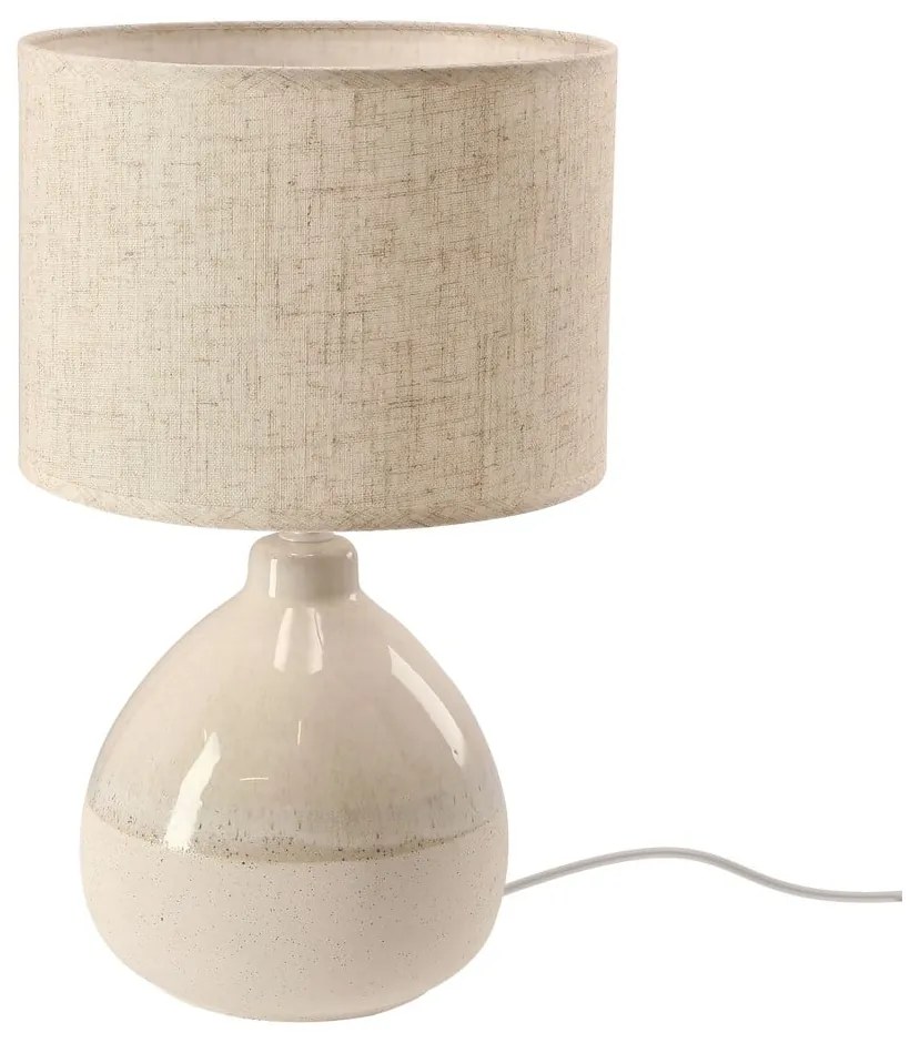 Beżowa lampa stołowa z tekstylnym kloszem (wysokość 41 cm) Ardo – Candellux Lighting