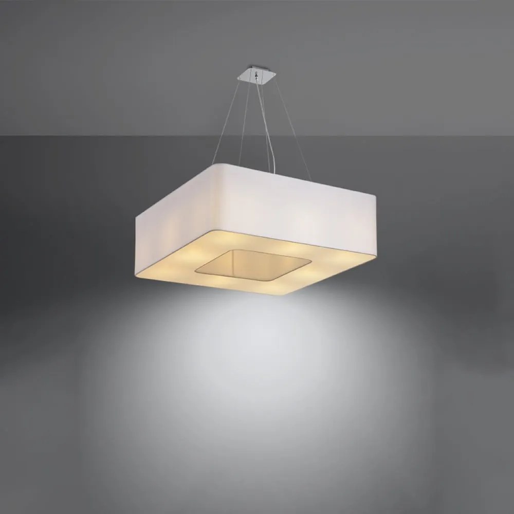 Biała lampa wisząca z tekstylnym kloszem Piano – Nice Lamps