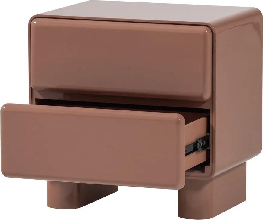 Różowa szafka nocna z połyskiem Lustra – WOOOD