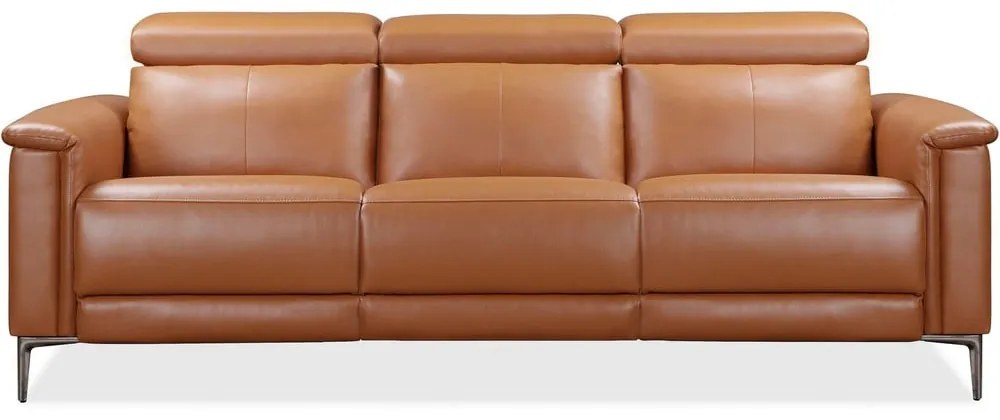 Brązowa sofa z imitacji skóry 222 cm Lund – Støraa