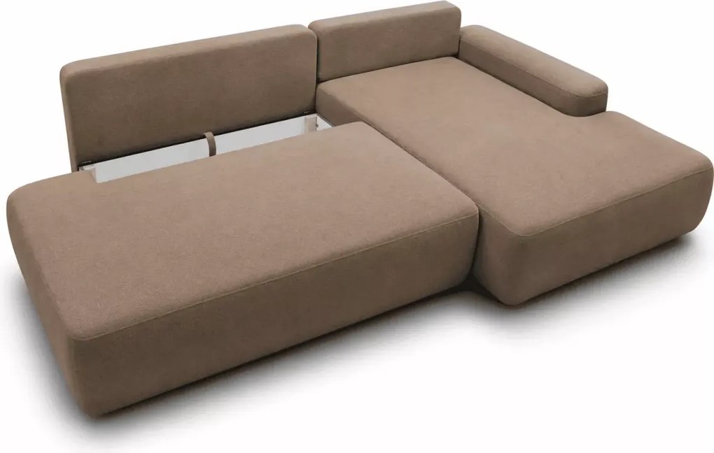 Narożnik z funkcją spania i pojemnikiem Slideo O 276 cm DL rozkładany sofa L-kształtna