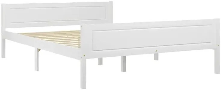 Białe dwuosobowe łóżko drewniane 160x200 M4-A84