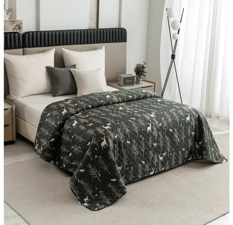 Narzuta na łóżko OAK DEER, ciemnozielony Rozmiar: 170 x 210 cm