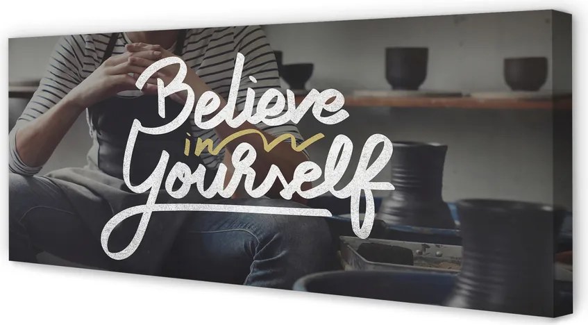 Fotoobraz na płótnie Człowiek i Motywujące Hasło