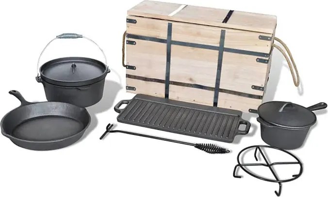 Zestaw 9 naczyń żeliwnych do grillowania M6-S58