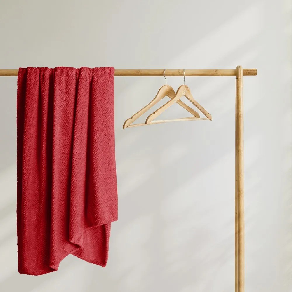 Czerwony koc z mikrowłókna DecoKing Henry, 220x240 cm