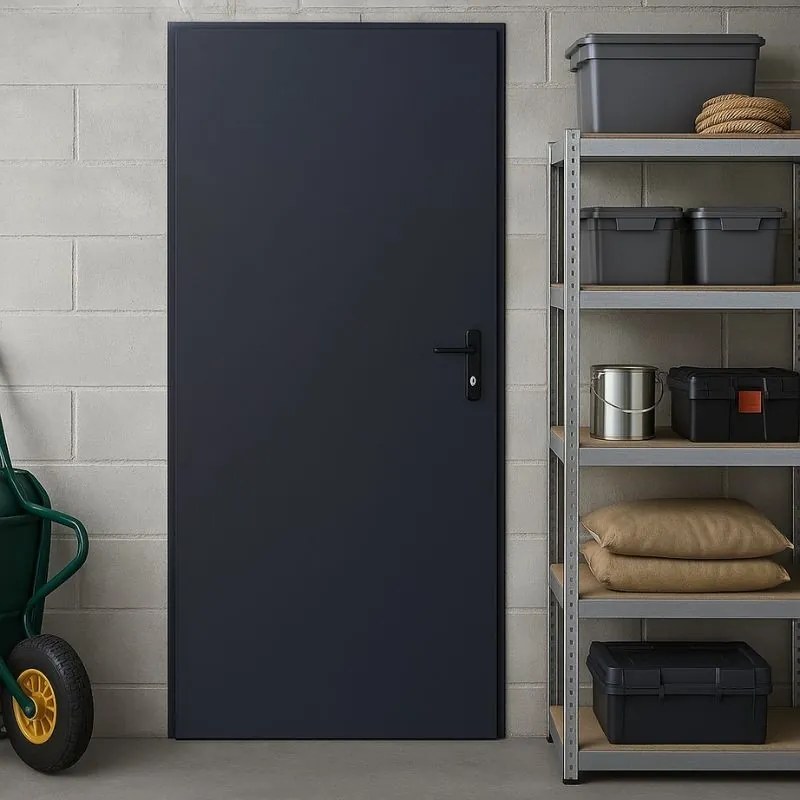 Drzwi blaszane 80, lewa, antracyt