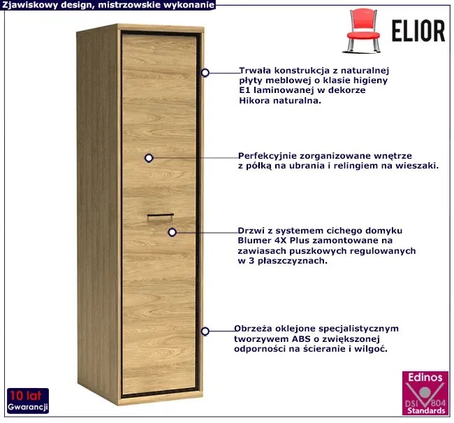 Szafa jednodrzwiowa hikora naturalna Oculars