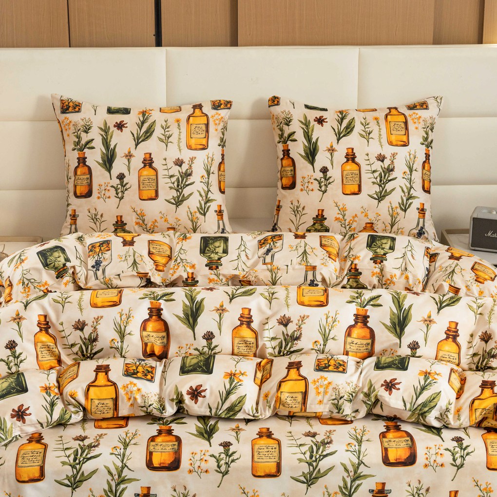 PrzytulneMieszkanie.pl PrzytulneMieszkanie.pl Pościel z mikrofibry APOTHECARY kremowe Rozmiar pościeli: 70 x 90 cm | 140 x 220 cm