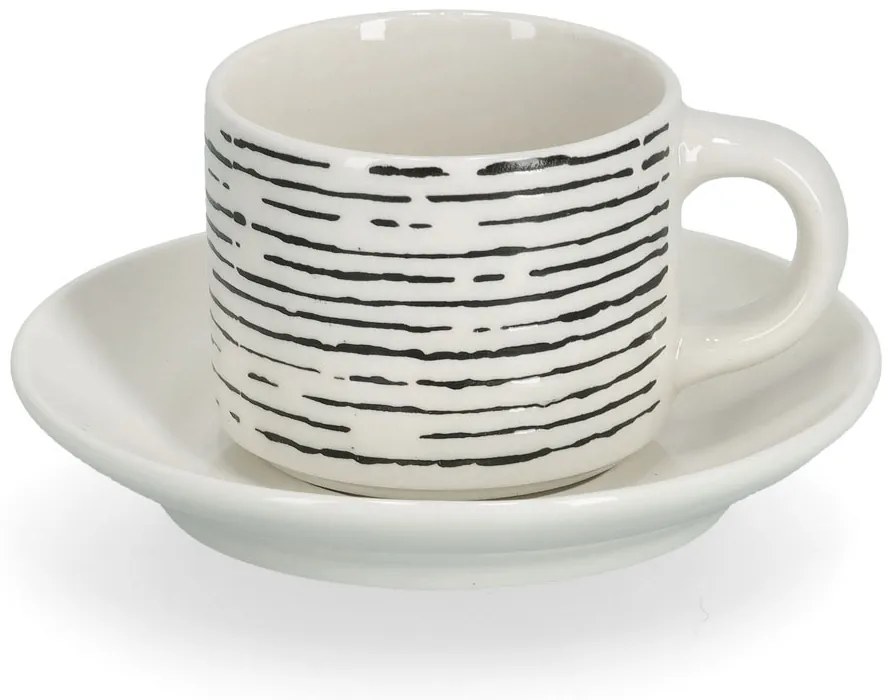 Zestaw filiżanek do espresso w geometryczne wzory, 70 ml