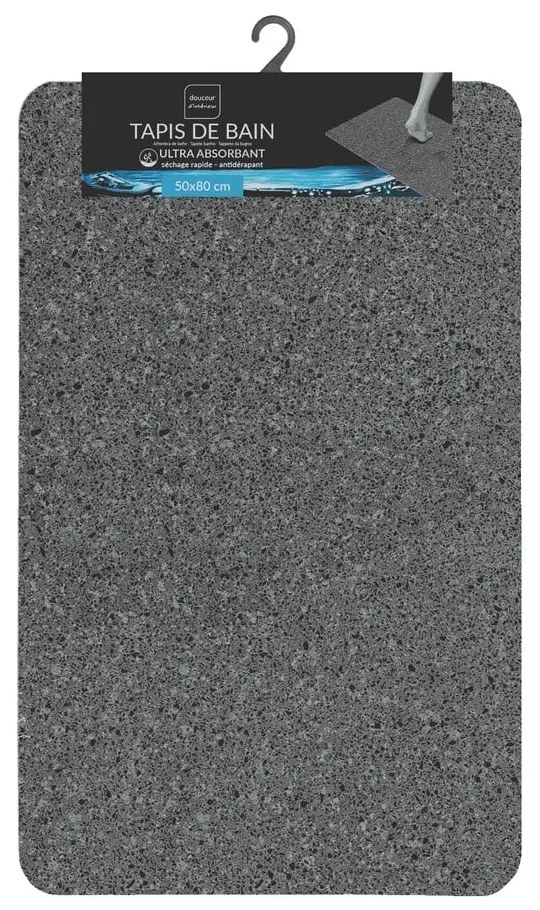 Antracytowy dywanik łazienkowy 50x80 cm Granite – douceur d'intérieur