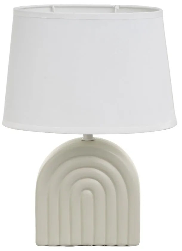 Biało-beżowa lampa stołowa ceramiczna z tekstylnym kloszem (wysokość 31 cm) – Casa Selección
