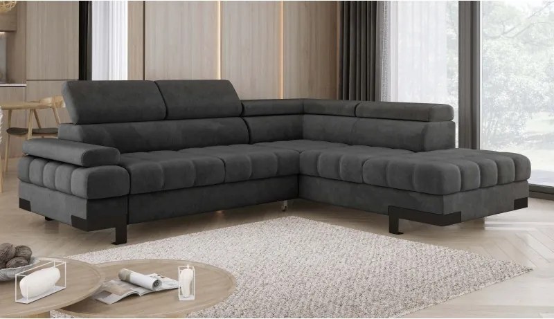 Narożnik SELVA L z funkcją spania i pojemnikiem Prawostronny w tkaninie SALVADOR 20 WERSAL