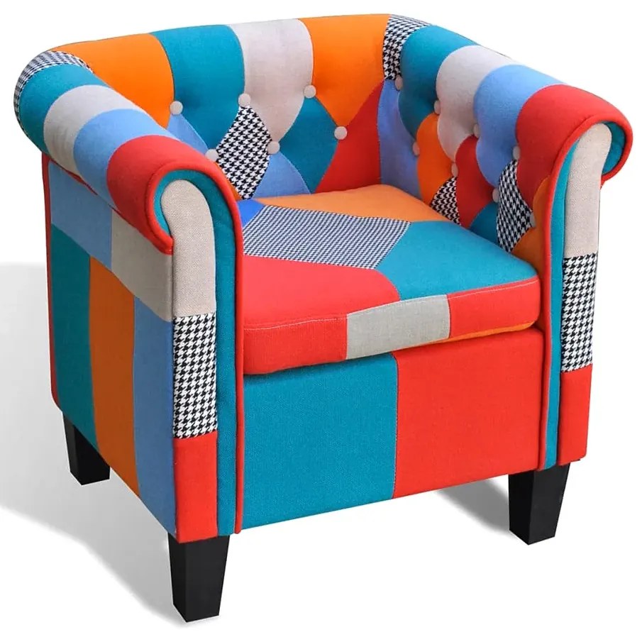 Fotel patchworkowy chesterfield - Xala