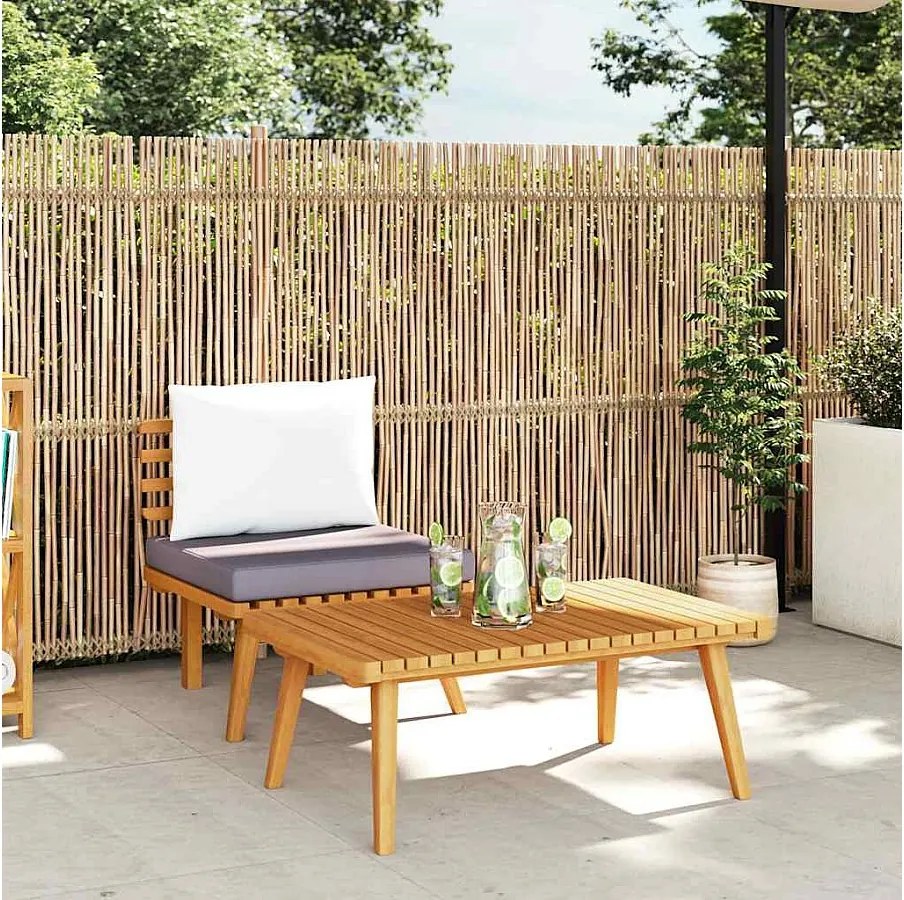 Zestaw mebli ogrodowych z litego drewna akacjowego z wygodnymi poduszkami