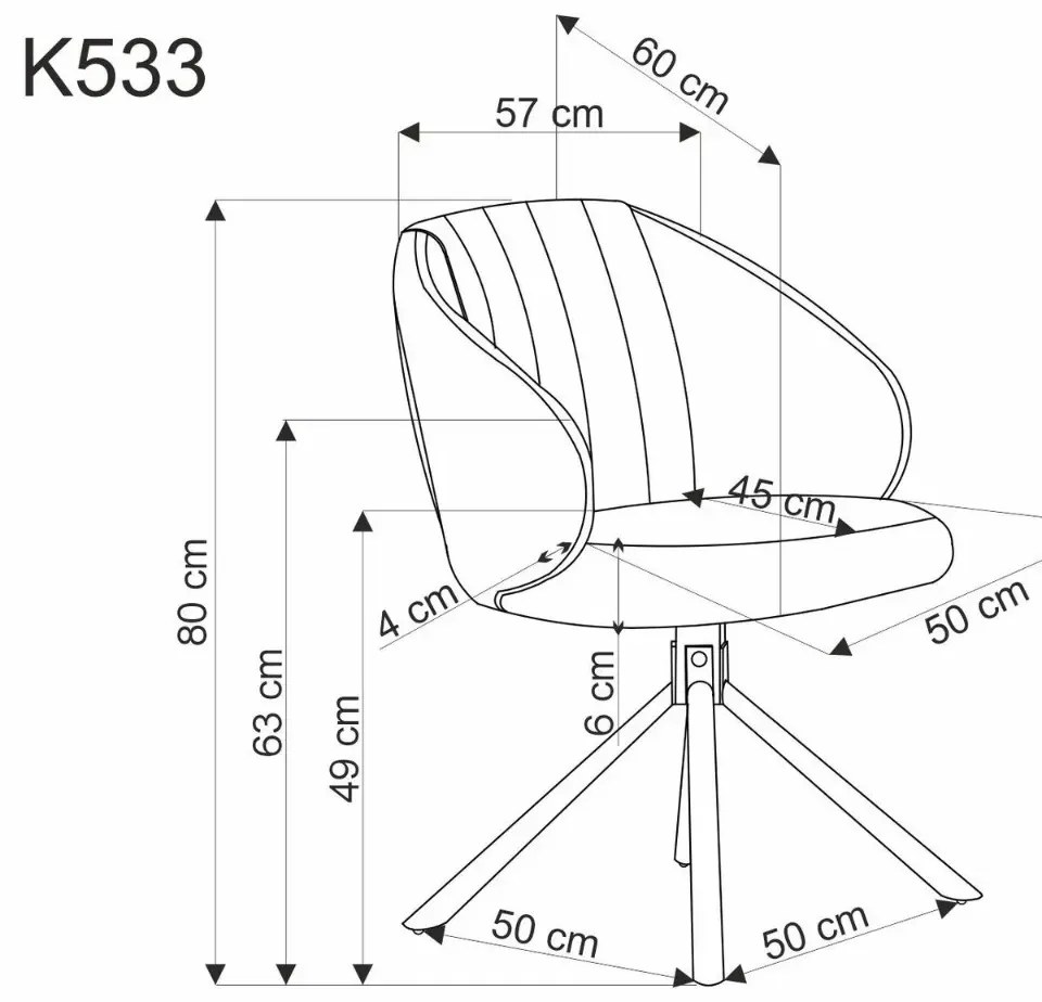 Krzesło tapicerowane K533 cappuccino/czarne obracane HALMAR