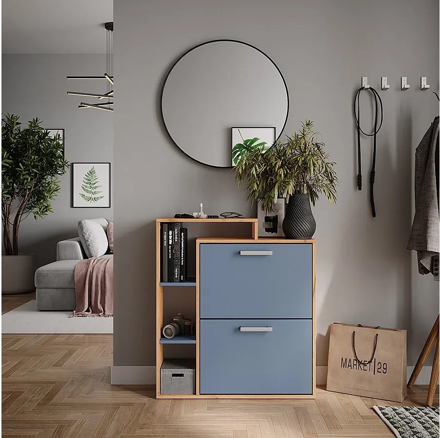 Wywrotka na buty goldkraft dąb/niebieski 80x24.2x90 orlando