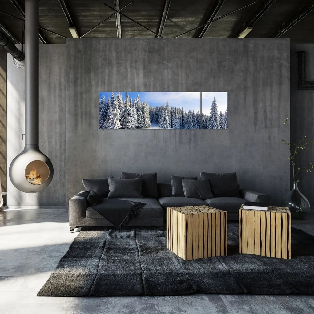 Obraz - Zima w lasach (170x50 cm)