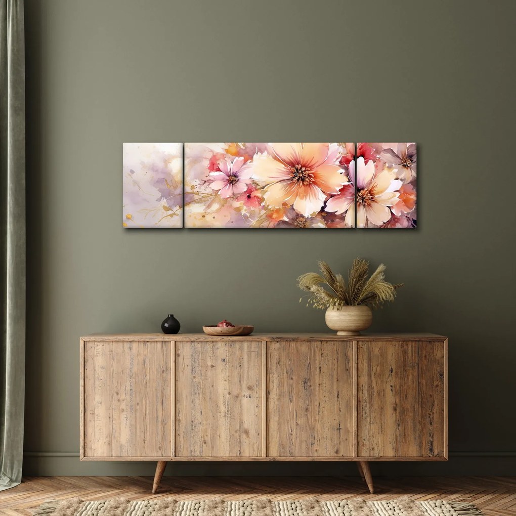 Obraz - Kwiaty (170x50 cm)