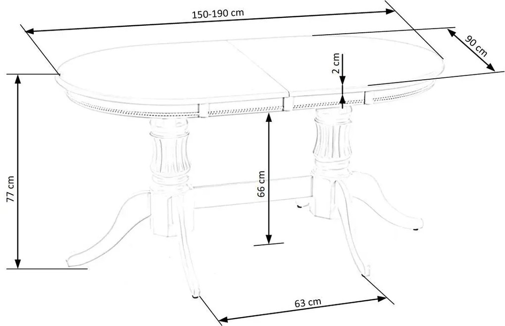 Klasyczny Stół Rozkładany W Kolorze Białym H8-B11