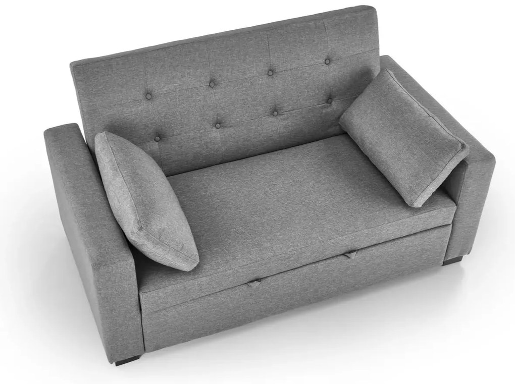 Sofa rozkładana z funkcją spania PAULINIO szara HALMAR
