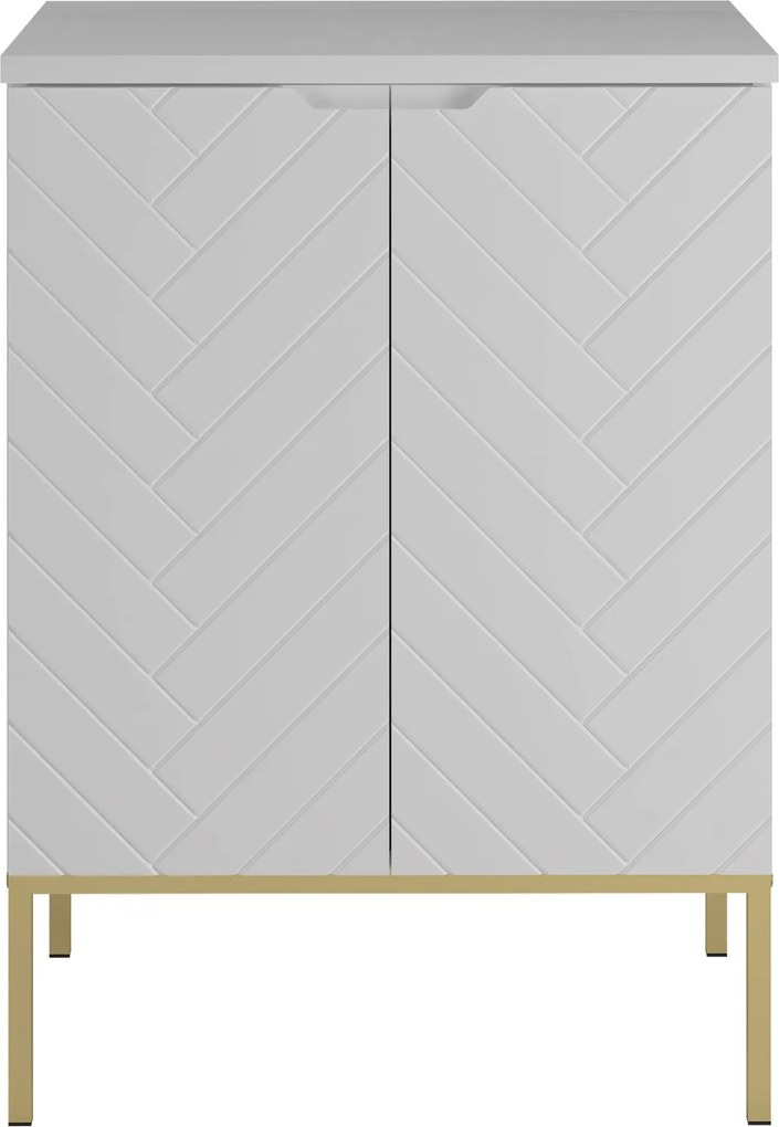 Szafka pod umywalkę nablatową Aspen 09, biały mat/złoty, 60 cm - zestaw 1