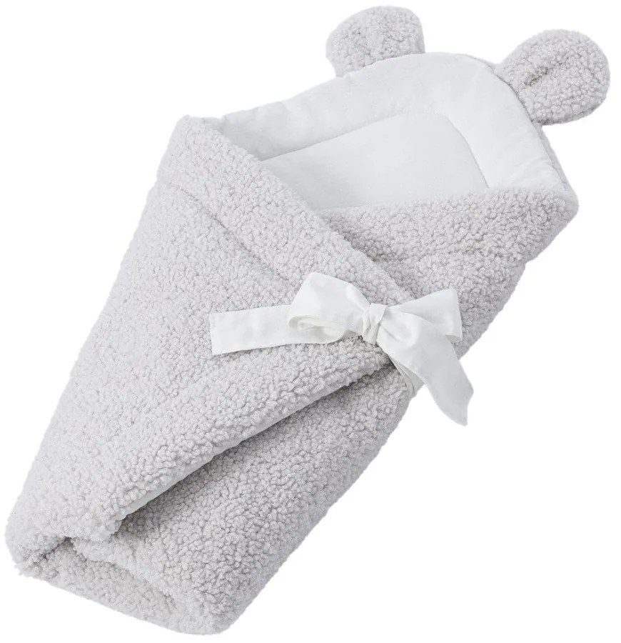 Rożek niemowlęcy z materiału sherpa w kolorze kości słoniowej 35x65 cm – Meowbaby