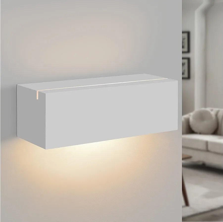 NETTLIFE Nowoczesna lampa ścienna G9 White Plaster do korytarza, schodów, w górę i w dół