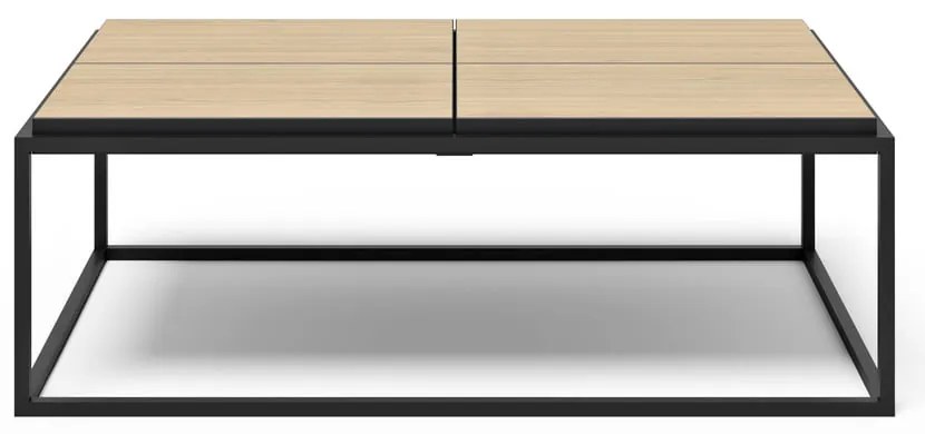 Czarny stolik z blatem w dekorze dębu 75x120 cm Douro – TemaHome