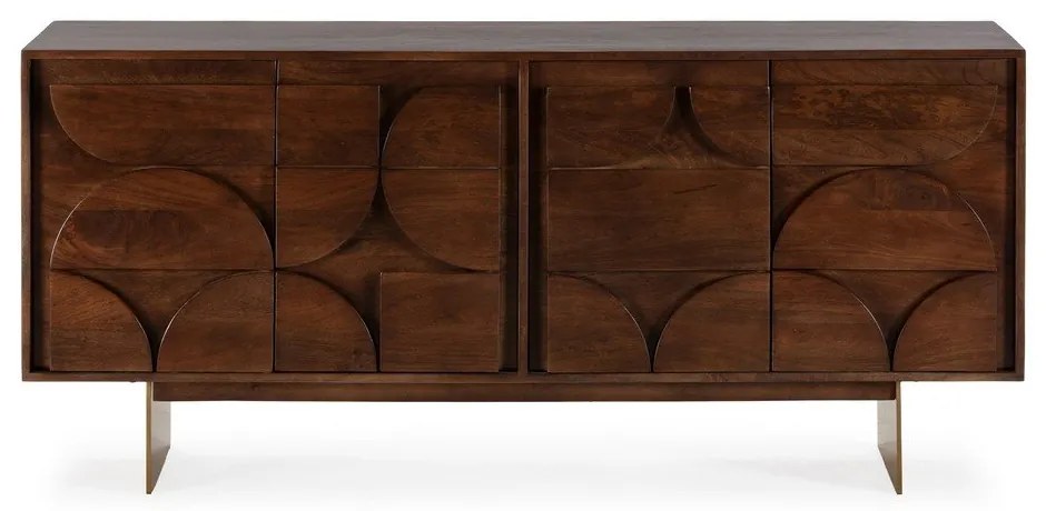 Brązowa komoda z litego drewna mango 165x76x40 cm Trisha – MOME
