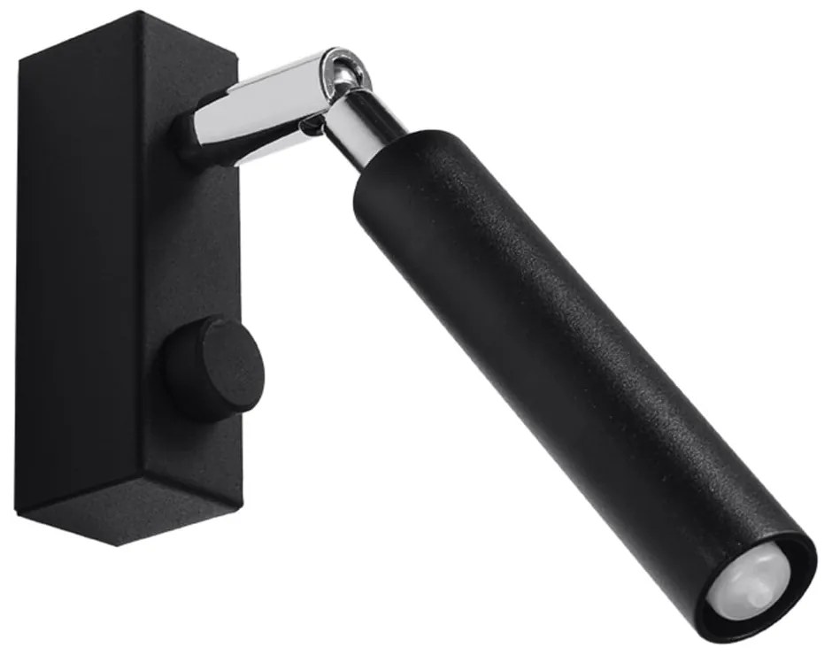 Czarna lampa punktowa 10x3 cm Tiden – Sollux