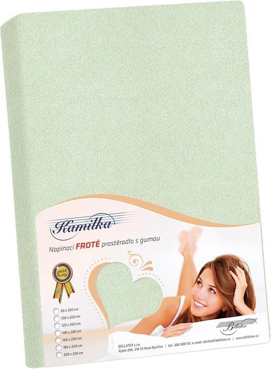 Bellatex prześcieradło frotte zielony szałwiowy, 140 x 200 cm