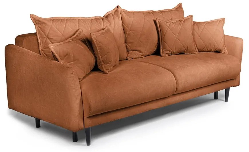 Brązowa sztruksowa rozkładana/ze schowkiem sofa 215 cm Bjork – Bonami Selection