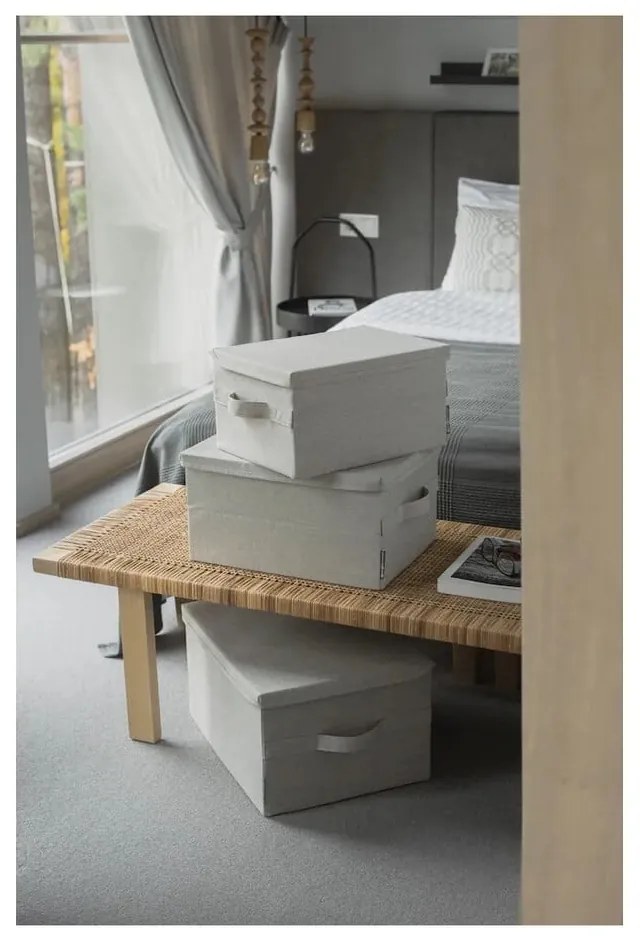 Czarny tekstylny pojemnik z pokrywką 45x34x25 cm Soft Storage – Bigso