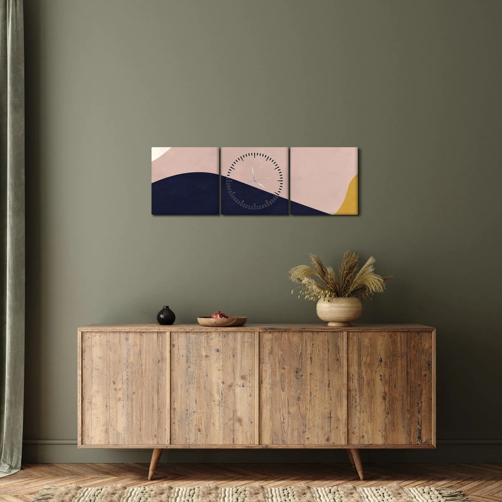 Obraz - Akwarelowe góry N⁰2 (z zegarem) (90x30 cm)