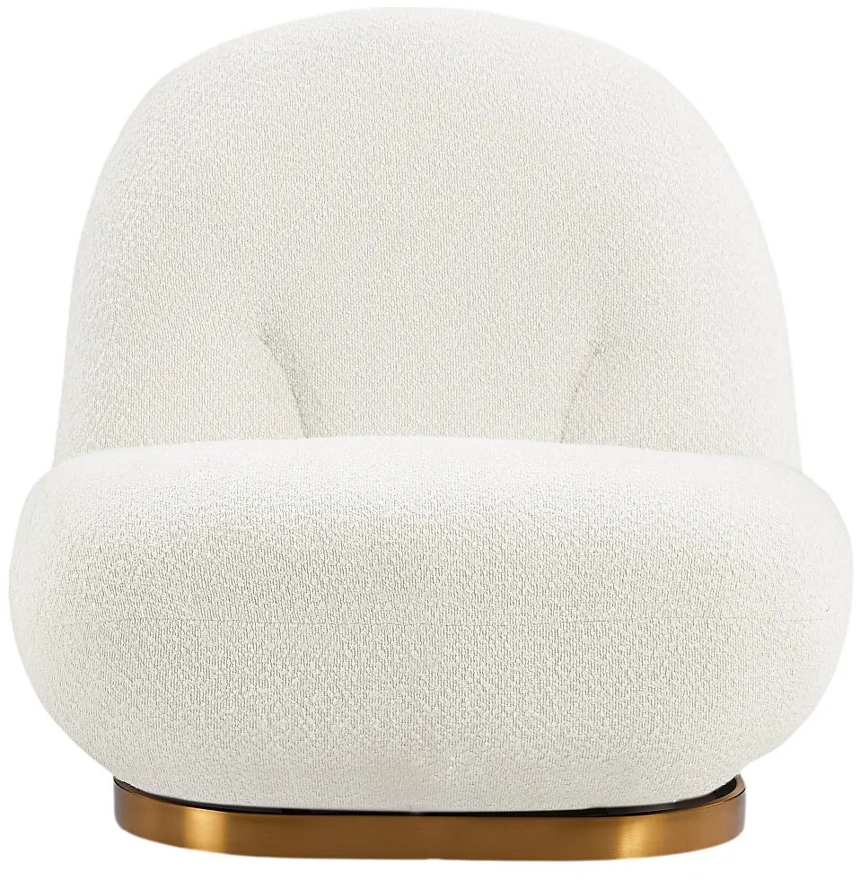 Fotel obrotowy z białej bukli - LODOSA