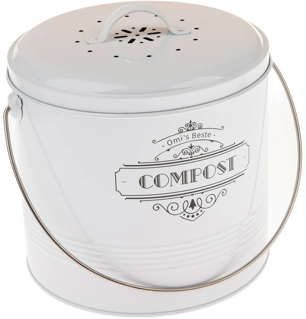 Metalowy pojemnik na kompost z filtrem węglowym 8 l