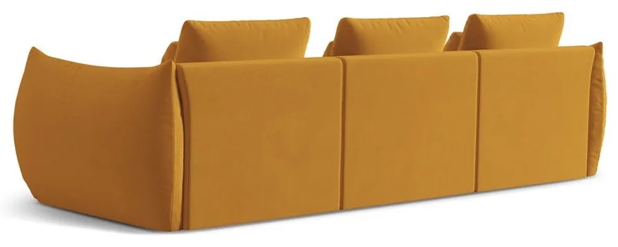 Żółta aksamitna sofa 332 cm Bloom – Micadoni
